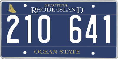 RI license plate 210641