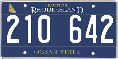 RI license plate 210642