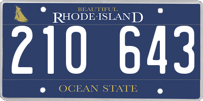 RI license plate 210643
