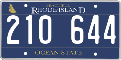 RI license plate 210644