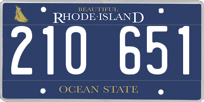 RI license plate 210651