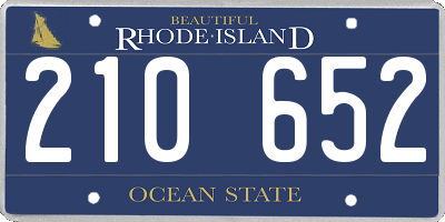 RI license plate 210652