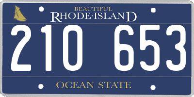 RI license plate 210653