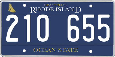 RI license plate 210655