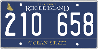 RI license plate 210658