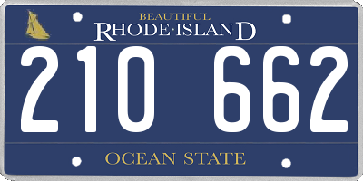 RI license plate 210662