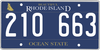 RI license plate 210663
