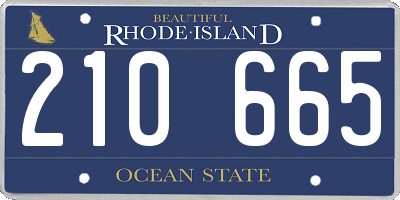 RI license plate 210665