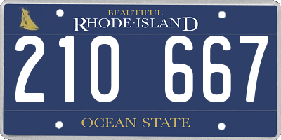 RI license plate 210667