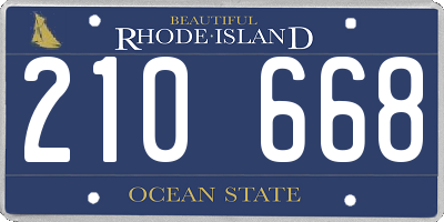 RI license plate 210668