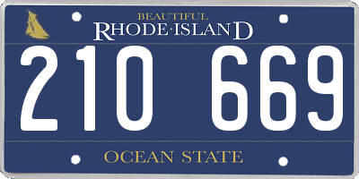 RI license plate 210669