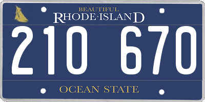 RI license plate 210670