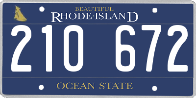 RI license plate 210672