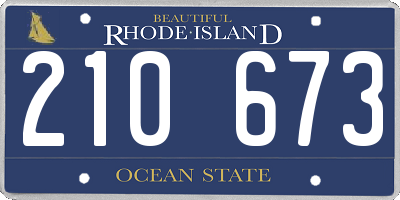 RI license plate 210673