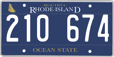 RI license plate 210674