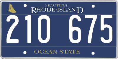 RI license plate 210675