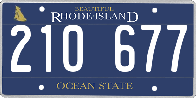 RI license plate 210677