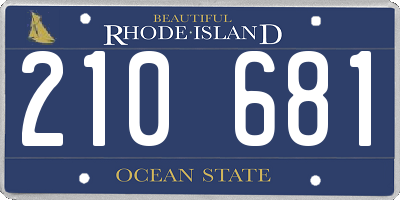 RI license plate 210681