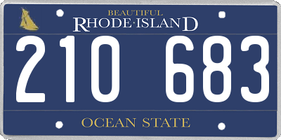 RI license plate 210683