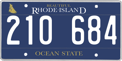 RI license plate 210684