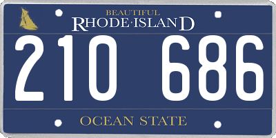 RI license plate 210686