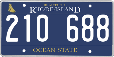 RI license plate 210688