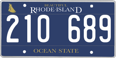 RI license plate 210689