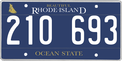 RI license plate 210693