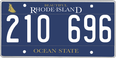 RI license plate 210696