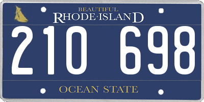 RI license plate 210698