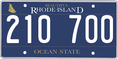 RI license plate 210700