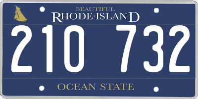 RI license plate 210732