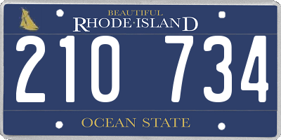 RI license plate 210734