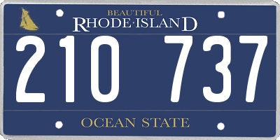 RI license plate 210737