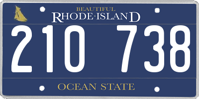 RI license plate 210738
