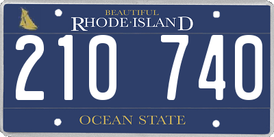 RI license plate 210740