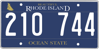RI license plate 210744