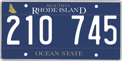 RI license plate 210745