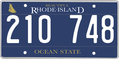 RI license plate 210748