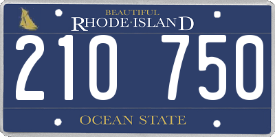 RI license plate 210750