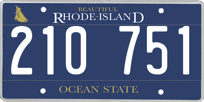 RI license plate 210751