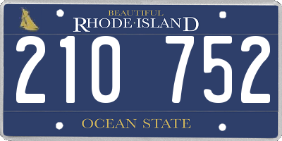 RI license plate 210752