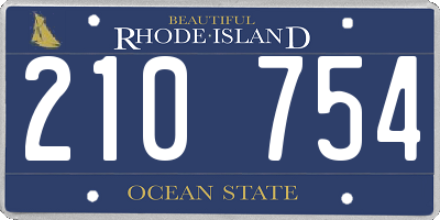RI license plate 210754