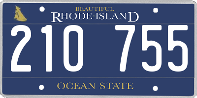 RI license plate 210755