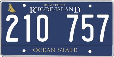RI license plate 210757