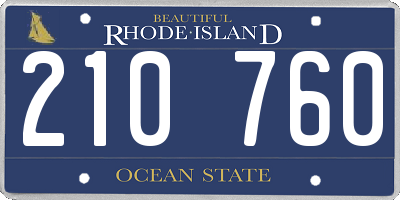 RI license plate 210760