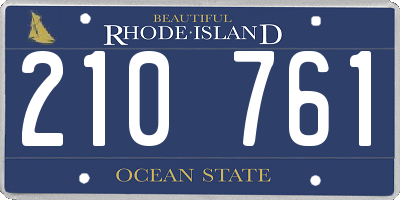 RI license plate 210761
