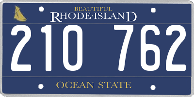 RI license plate 210762