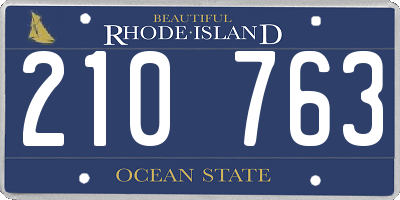 RI license plate 210763