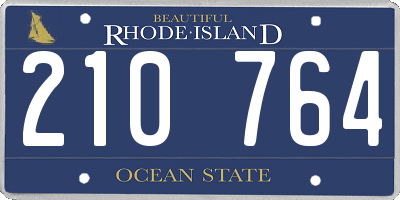 RI license plate 210764